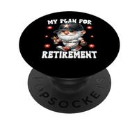 Funny Retirement Gnome For Men Retired Baseball Grandpa PopSockets PopGrip Adhésif