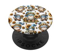 Funny Retirement GNOME for Retired Mom and Sunflower Dad PopSockets PopGrip Adhésif