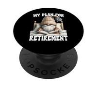Funny Retirement Plan Reading Teacher GNOME for Book Lover PopSockets PopGrip Adhésif