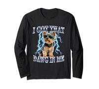 Funny Retro Got That Dawg in Me Yorkshire Terrier Dog Lover Manche Longue