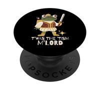 Funny Retro Medieval Knight Frog T'was The 'Tism M'Lord PopSockets PopGrip Adhésif