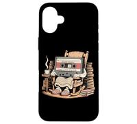 Funny Retro Old Cassette Tape Cartoon with Walker Nostalgie Coque pour iPhone 16 Plus