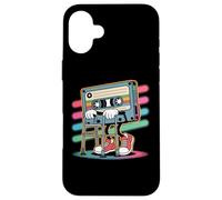 Funny Retro Old Cassette Tape Cartoon with Walker Nostalgie Coque pour iPhone 16 Plus