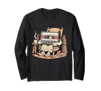 Funny Retro Old Cassette Tape Cartoon with Walker Nostalgie Manche Longue