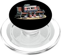 Funny Retro Old Cassette Tape Cartoon with Walker Nostalgie PopSockets PopGrip pour MagSafe