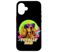 Funny Retro Vintage 80s 90s Totally Rad Cocker Spaniel Lover Coque pour iPhone 16