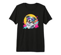 Funny Retro Vintage 80s Blue Merle Australian Shepherd Lover T-Shirt Haut de Gamme
