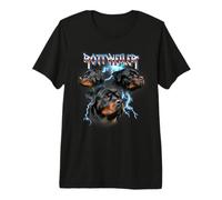 Funny Retro Vintage Black Heavy Metal Band Rottweiler Lover T-Shirt Haut de Gamme