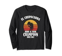 Funny Retro Vintage Hide & Seek Champion El Chupacabra Lover Manche Longue