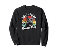 Funny Retro Vintage Life Is Better Scottish Terrier Lover Sweatshirt