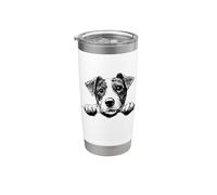 Funny Retro Vintage Logo Happy Face Jack Russell Terrier Gobelet isotherme en acier inoxydable double paroi