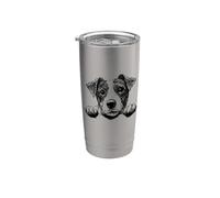 Funny Retro Vintage Logo Happy Face Jack Russell Terrier Gobelet isotherme en acier inoxydable double paroi