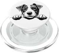 Funny Retro Vintage Logo Happy Face Jack Russell Terrier PopSockets PopGrip pour MagSafe