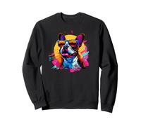 Funny Retro Vintage Mens Womens 80s 90s Boston Terrier Lover Sweatshirt