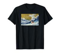 Funny Retro Vintage Surfing A Wave Boxer Dog Breed Lover T-Shirt
