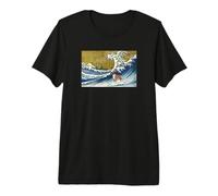 Funny Retro Vintage Surfing A Wave Boxer Dog Breed Lover T-Shirt Haut de Gamme