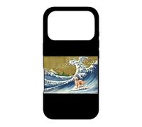 Funny Retro Vintage Surfing A Wave Golden Retriever Lover Coque pour iPhone 17 Pro