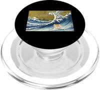 Funny Retro Vintage Surfing A Wave Russian Borzoi Dog Lover PopSockets PopGrip pour MagSafe