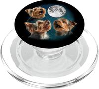Funny Retro Vintage Three 3 Moon Howling Yorkshire Terrier PopSockets PopGrip pour MagSafe