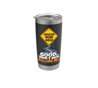 Funny Road Shoulder Work Ahead Roadwork Mine's Killing Me Gobelet isotherme en acier inoxydable double paroi