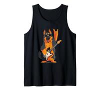 Funny Rock Dog Berger Allemand Amateur de Musique Débardeur
