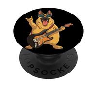 Funny Rock Dog Berger Allemand Amateur de Musique PopSockets PopGrip Adhésif