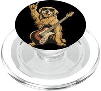Funny Rock Dog Golden Retriever Music Lover PopSockets PopGrip pour MagSafe