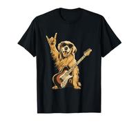 Funny Rock Dog Golden Retriever Music Lover T-Shirt