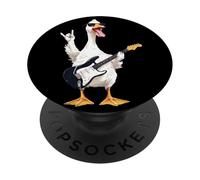 Funny Rock Duck Lunettes de Soleil Motif Joueur de Guitare PopSockets PopGrip Adhésif