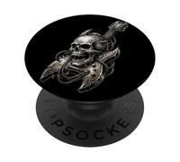 Funny Rock Heavy Metal Guitare Drums Musique Cadeau Crâne PopSockets PopGrip Adhésif