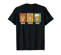 Funny Rock Paper Scissors Beer Retro Humor Design T-Shirt