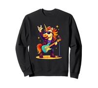 Funny Rock'n Roll Unicorn Rockstar, Groupe Punk, Amateur de Guitare Sweatshirt