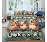 Funny rodents Parure de Lit Microfibre résistante 3 pièces 3D Imprimée Léger Cartoon animal humor Ensemble De Literie avec Taie d'oreiller Entretien Facile for Garçons Filles Super king（260x220cm）