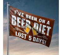 Funny Room Decor Beer Diet Success: 5 Days And Counting! Drapeaux pour homme, grotte, drapeaux de jardin d'hiver (120 x 180 cm)