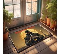 Funny Room Decor Midnight In Paris : Jazz Under The Moonlit Sky Paillasson automne Welcome Mats pour porte d'entrée intérieur ou extérieur (65 x 90 cm)