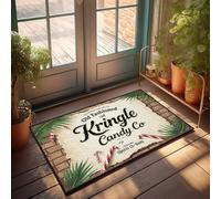Funny Room Decor Vintage Kringle Candy Co. Panneau avec décorations festives Paillasson d'intérieur Paillasson extérieur Automne Paillasson (40 x 60 cm)