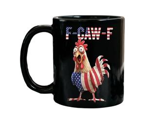 Funny Rooster Tasse à café - Tasse à café Patriotique Chicken, Novelty Ceramic Drinkware | 12 oz Farm Animal Humour Coffee Mug, Microwave Safe Hot Cold Beverage Cup For Family Friends Coworkers Men