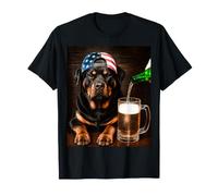 Funny Rottweiler Drinking Beer Meme 4th of July American T-Shirt