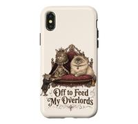 Funny Royal Cat Overlord Nourrir Humour Chat Coque pour iPhone X/XS