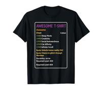 Funny RPG Item Stats Geek Pixel Art Gamer Loot Retro T-Shirt