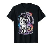 Funny RPG What Doesn't Kill You Gives You XP Citation Dragon T-Shirt