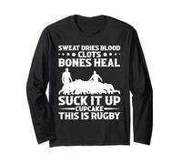 Funny Rugby Suck It Up Cupcake Homme Femme Ruck Manche Longue