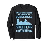 Funny Rugby Suck It Up Cupcake Homme Femme Ruck Manche Longue