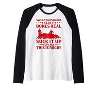 Funny Rugby Suck It Up Cupcake Homme Femme Ruck Manche Raglan