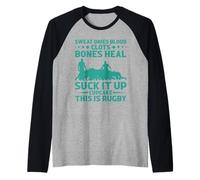 Funny Rugby Suck It Up Cupcake Homme Femme Ruck Manche Raglan