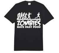 Funny Runner Zombie Chase Les Zombies détestent la Restauration Rapide Comfort Colors Adult Heavyweight T-Shirt