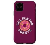 Funny Running Saying with Sweet Graphic Will Run for Donuts Coque pour iPhone 11