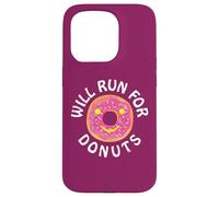 Funny Running Saying with Sweet Graphic Will Run for Donuts Coque pour iPhone 15 Pro