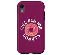Funny Running Saying with Sweet Graphic Will Run for Donuts Coque pour iPhone XR