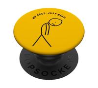 Funny Sad Stick Man with No Zest. Just Rest PopSockets PopGrip Adhésif